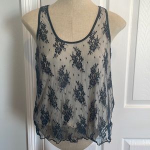 Pieces Kenzie top lace floral blue